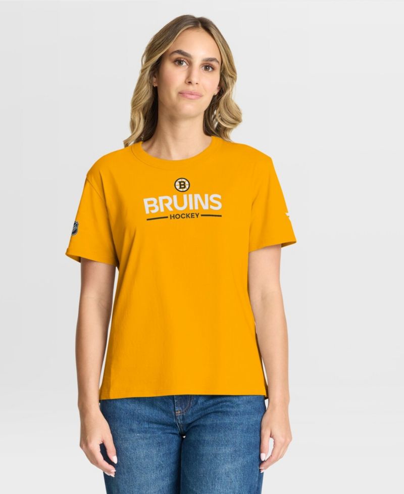 Women's Gold Boston Bruins Authentic Pro Primary T-Shirt