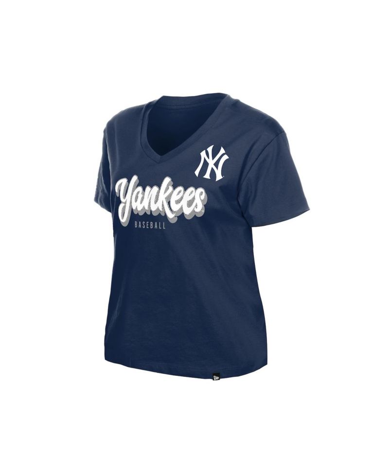 Women's Navy New York Yankees V-Neck T-Shirt