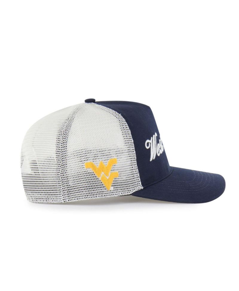 Men's and Women's Navy West Virginia Mountaineers Contemporary Basics Foundation Trucker Hitch Adjustable Hat