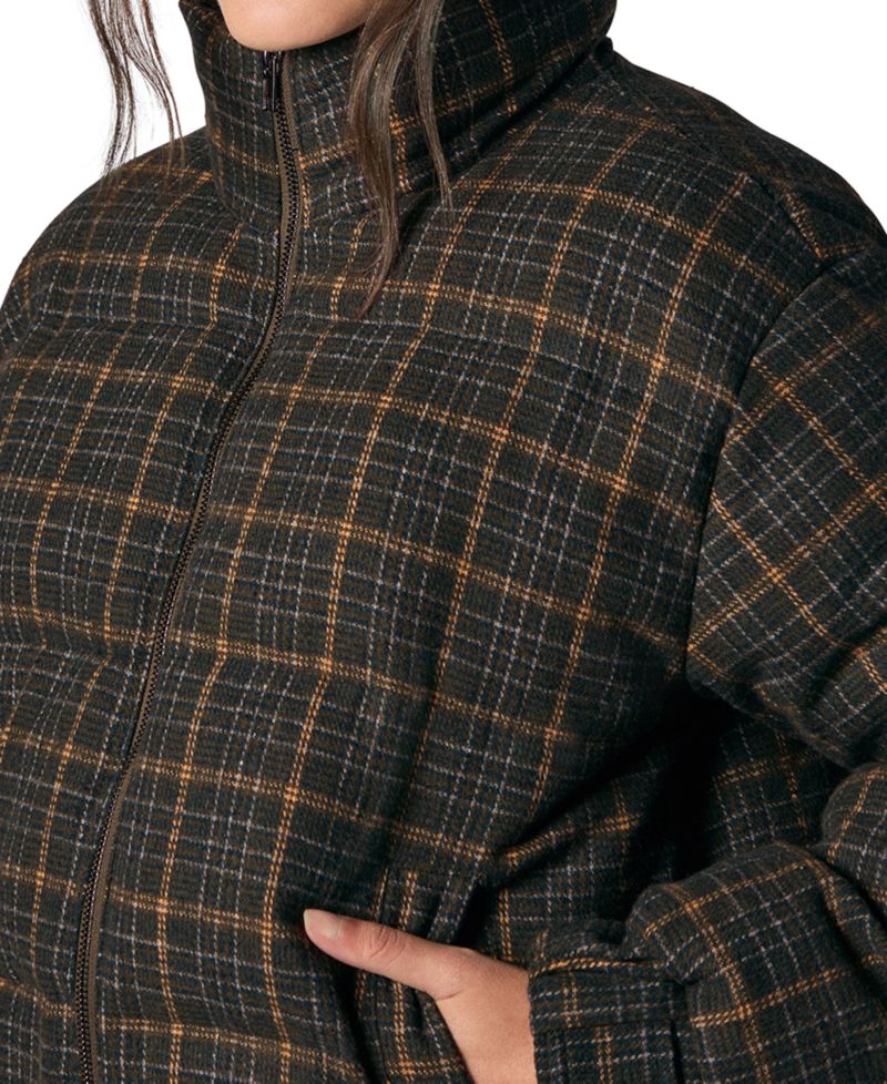 Women's Bruna Short Plaid Puffer Coat