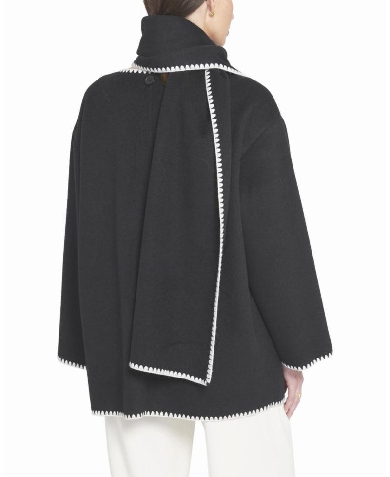 Women's Coat With Detachable Scarf Shirt Jacket