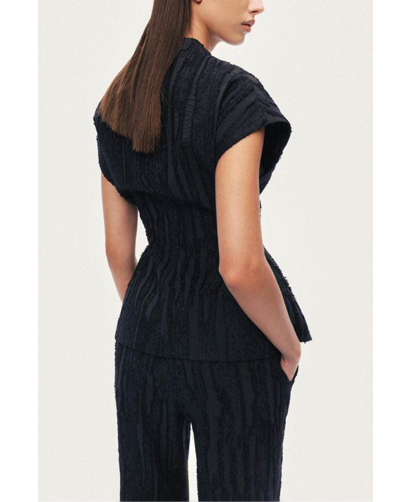 Women's Textured Belted Vest