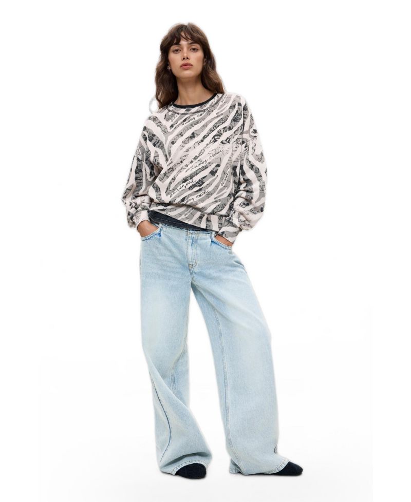Women's Printed Mickey Long-Sleeved Sweatshirt