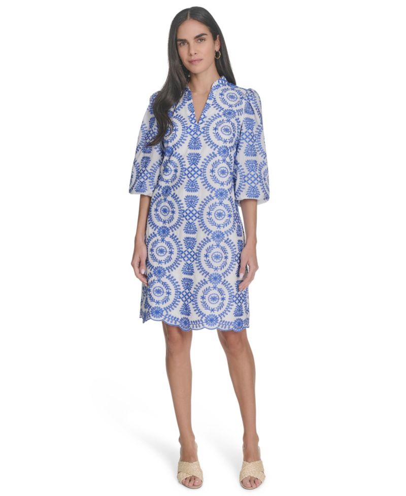 Women's Printed Collared Short Dress