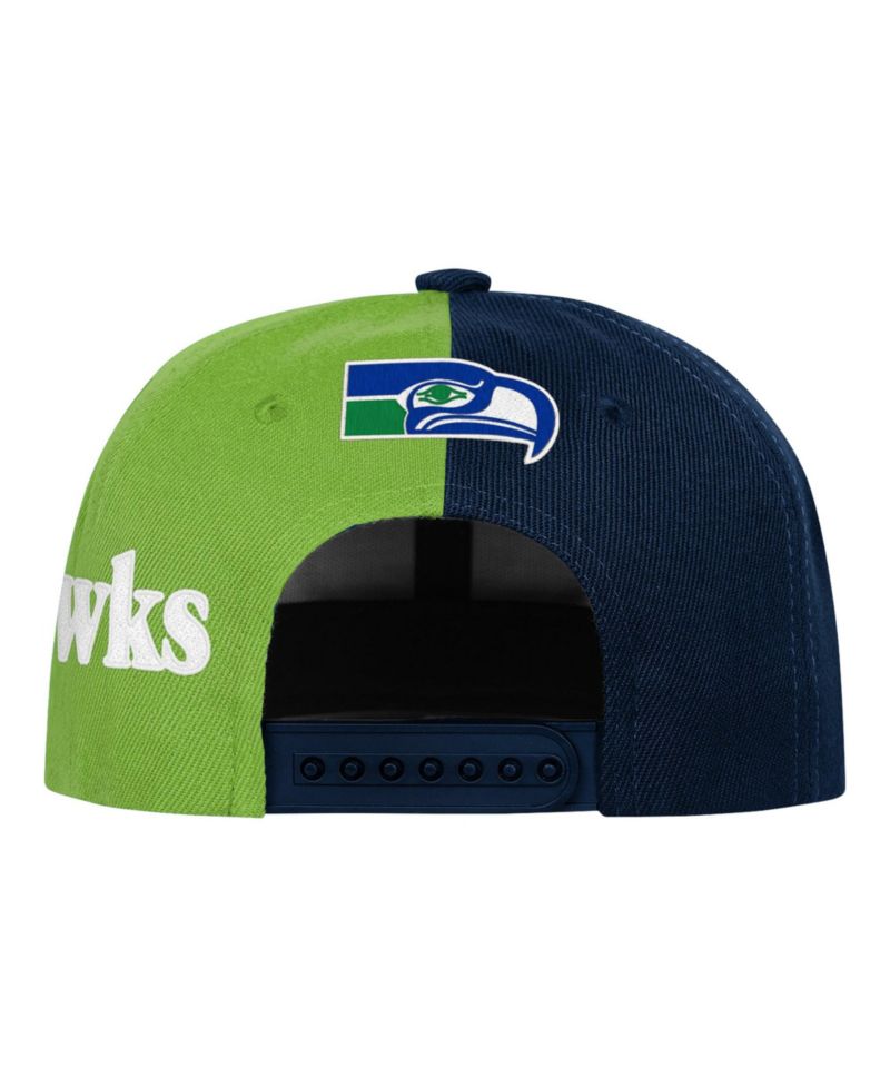 Big Boys and Girls Seattle Seahawks Side Swipe Retro Snapback Hat