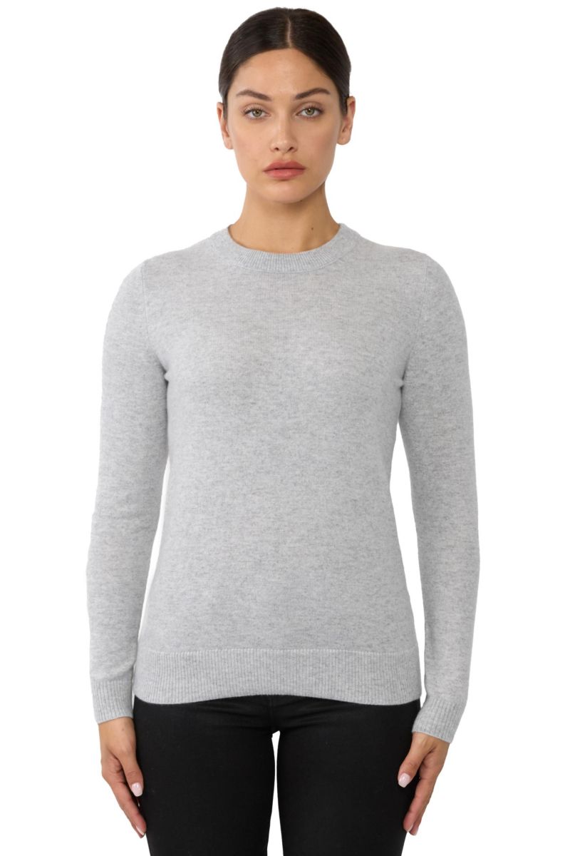 Women's 100% Pure Cashmere Long Sleeve Crew Neck Pullover Sweater
