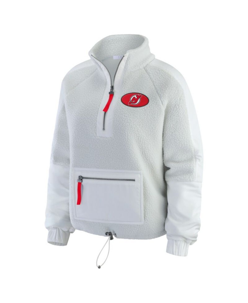 Women's Gray New Jersey Devils Polar Fleece Quarter-Zip Jacket
