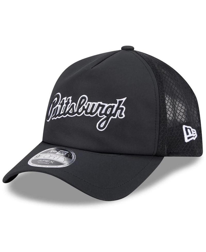 Men's Black Pittsburgh Pirates 2026 Batting Practice Alternate Apex 9FORTY Adjustable Hat