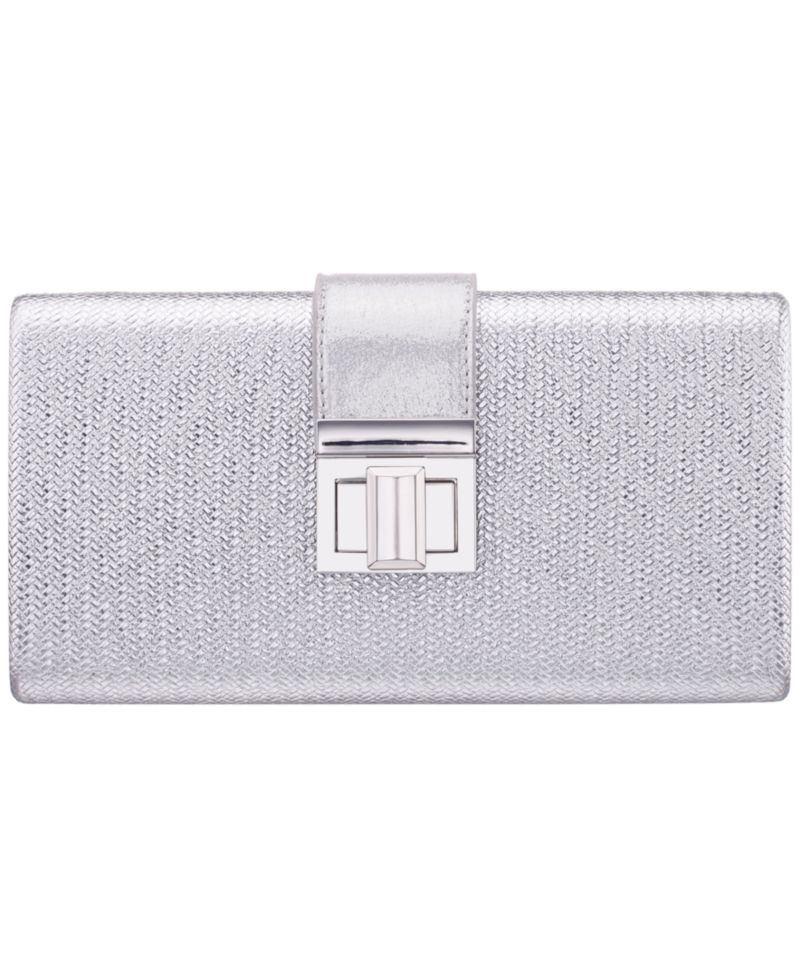 Embossed Woven Presley Minaudiere Small Clutch Handbag