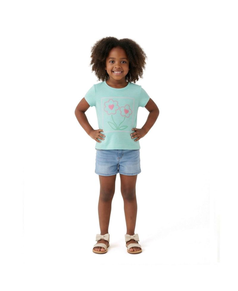Toddler Girls 2T- 6X Sparkle Bloom Emroidered Tee