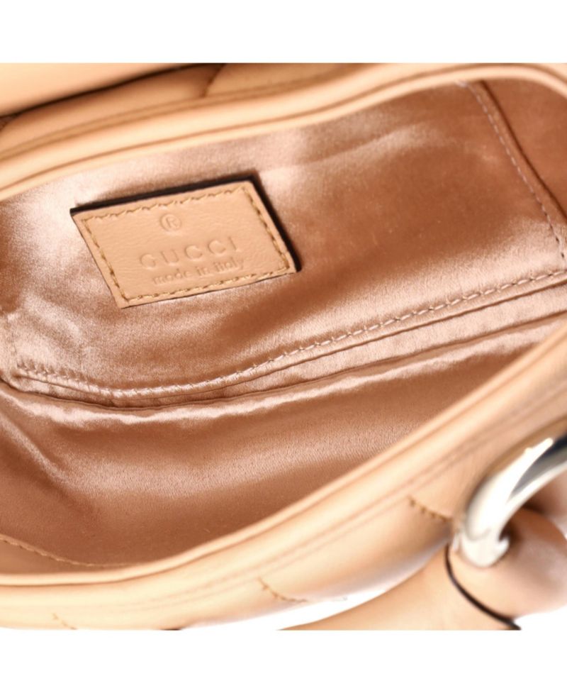Small Horsebit Chain Shoulder Bag Vertical Quilted Leather