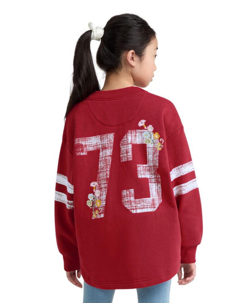 Girls 7-16 Varsity Fleece Cardigan