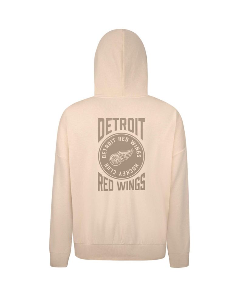 Men's Cream Detroit Red Wings Contact Stamp Pullover Hoodie