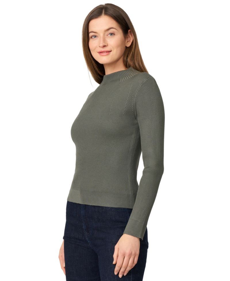 Women's Mock-Neck Rib-Knit Sweater