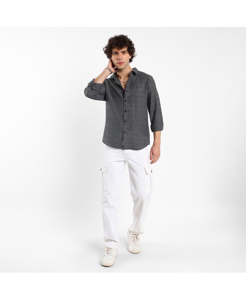 Men's Solid Textured Knit Shirt