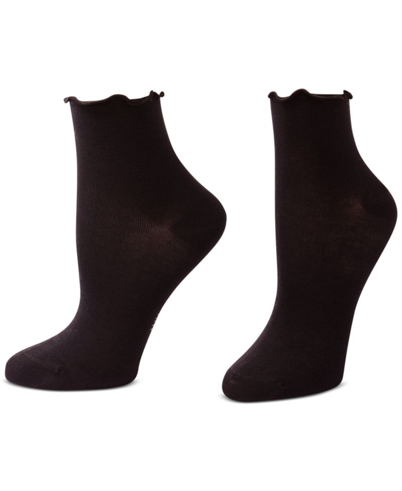Women's Ruffle Edge Ankle Sock, 3 Pack