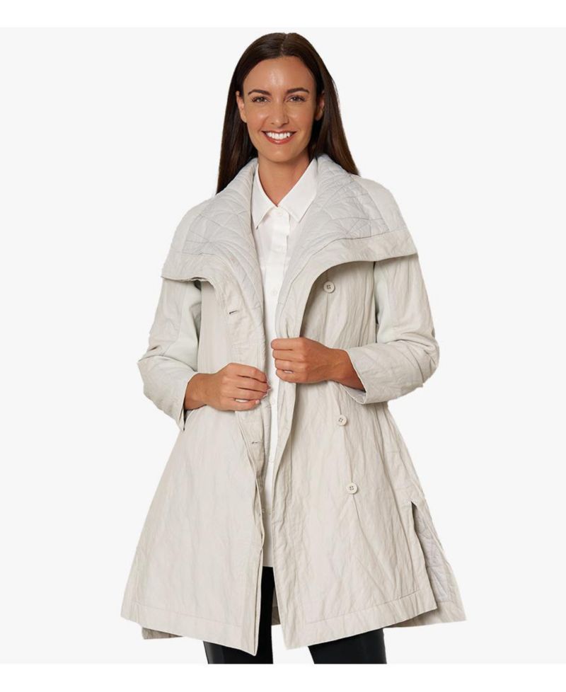 Women's Lightly Padded Water Repellent Button-Front Kentfield Coat
