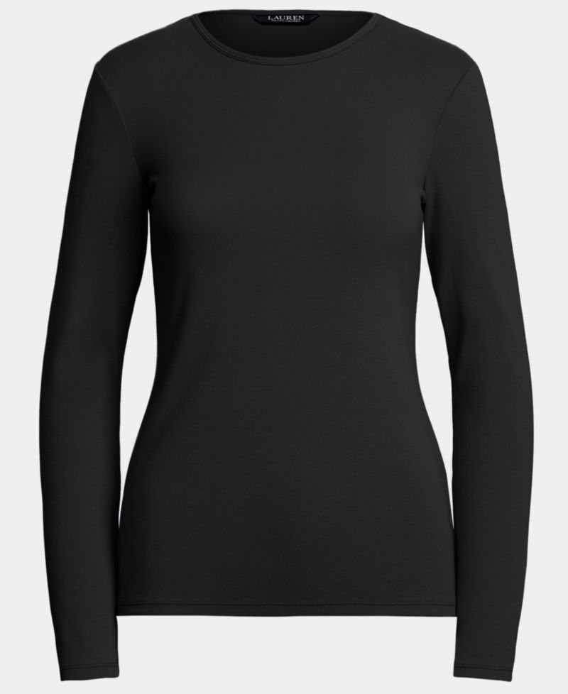 Cotton-Blend Long-Sleeve Top