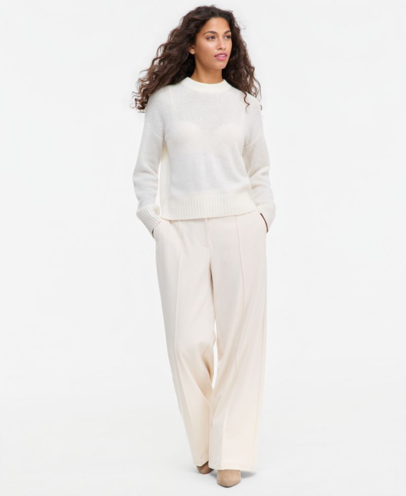 Petite 100% Cashmere Relaxed Crewneck Sweater