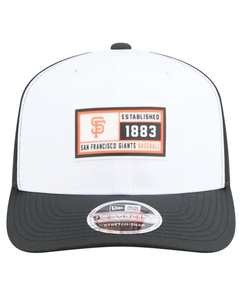 Men's White/Black San Francisco Giants Established Patch 9SEVENTY Adjustable Hat