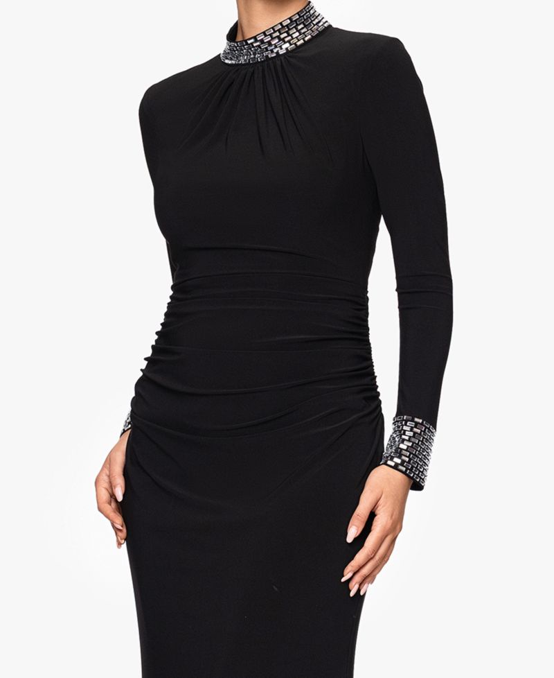 Women's Long Sleeve Mock Neck Gown