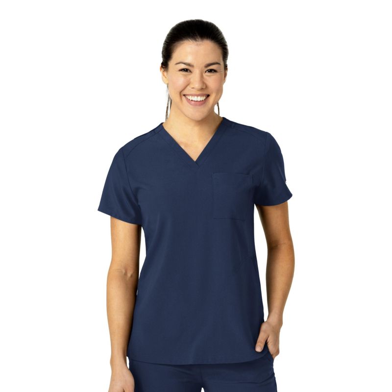 Plus Size W123 Flex-n-Reach V-Neck Scrub Top