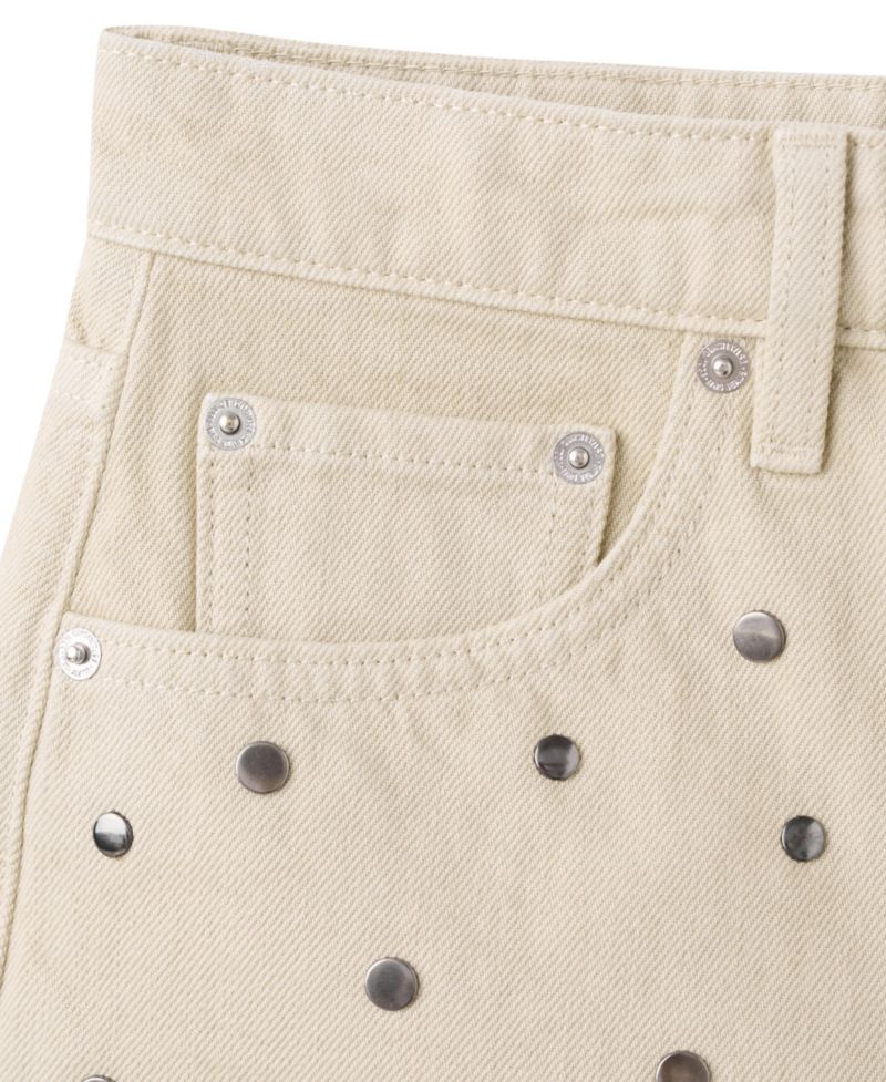 Women's High-Waisted Studded Denim Shorts, 2.95" Inseam