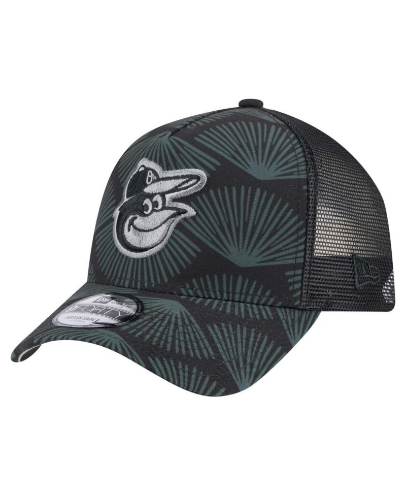Men's Black Baltimore Orioles 9FORTY A-Frame Trucker Adjustable Hat