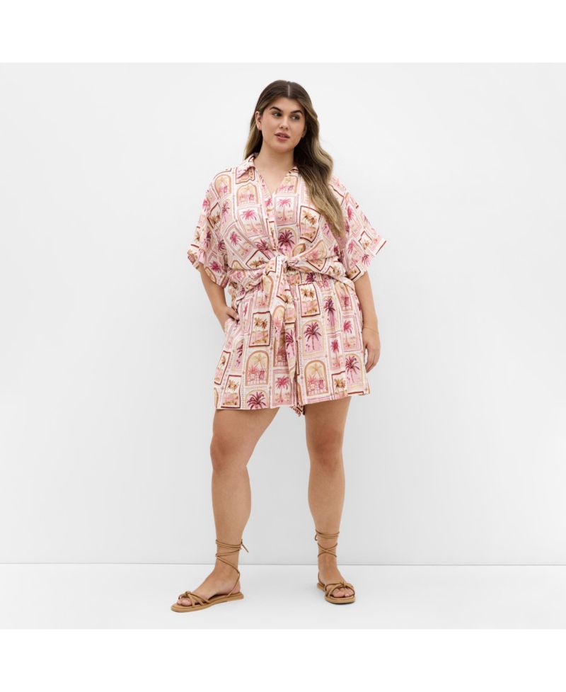 Women's Postcard Soiree Print Short
