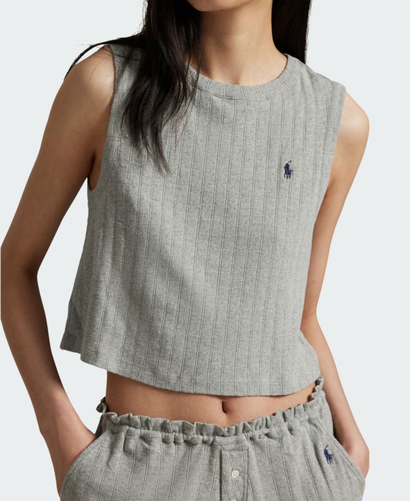 Women's Cotton Tank Top & Boxer Shorts, 2-Piece Pajama Set