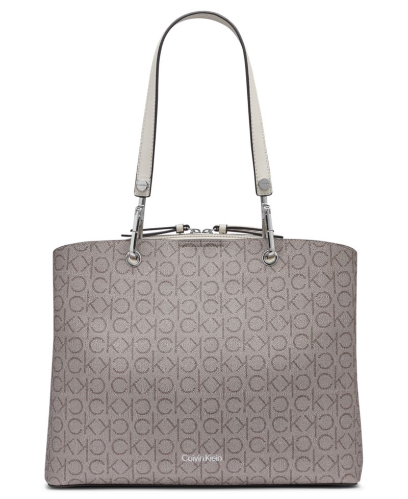 Garnet Signature Triple Compartment Large Top Zipper Tote Bag