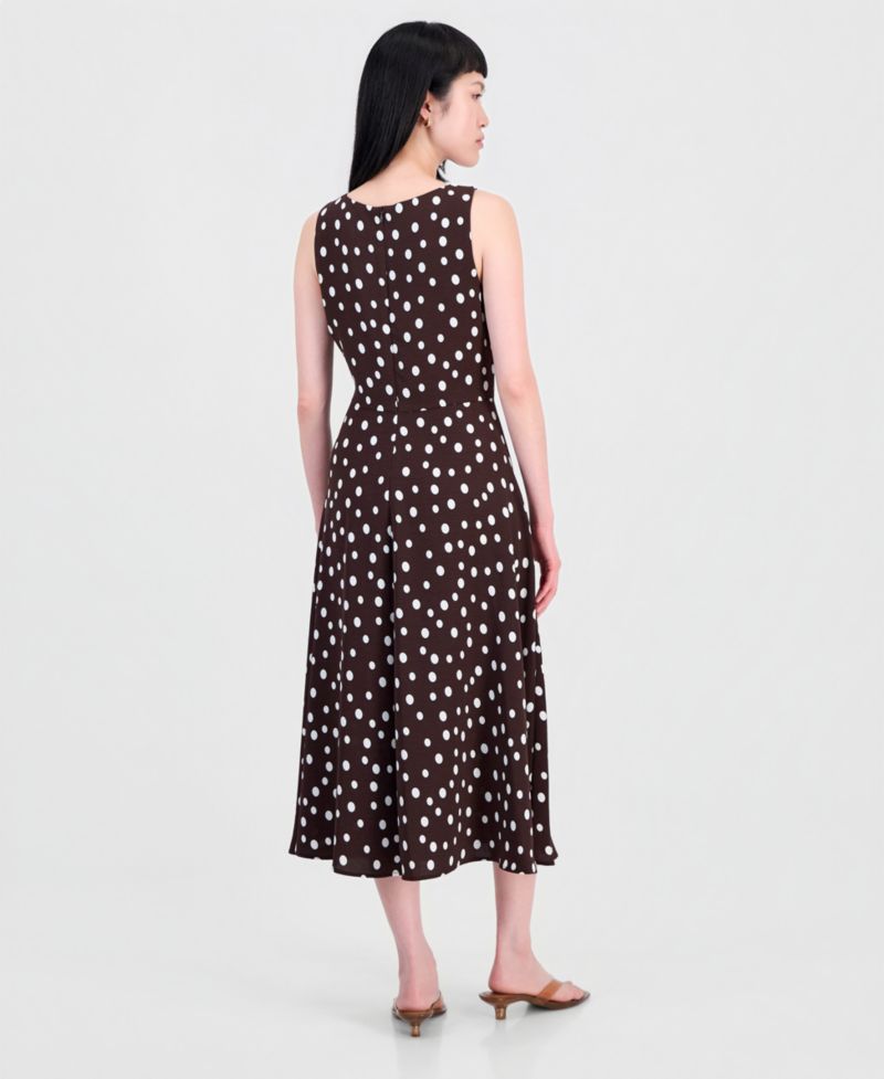 Women's Printed Side-Shirred Fit & Flare Dress
