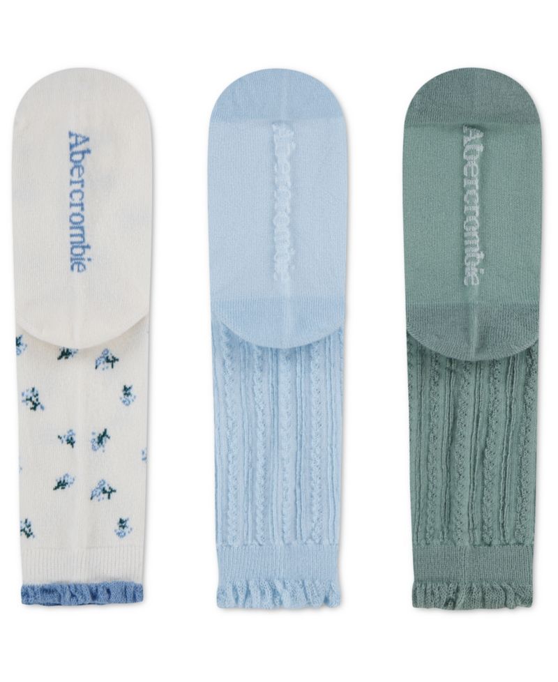 Girls' 5-11 Ditsy Floral Crew Socks, 3-Pack