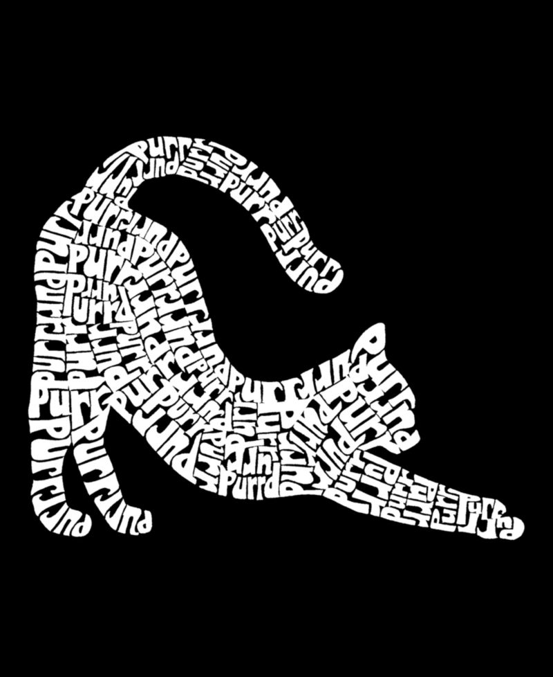 Plus Size Stretching Cat Word Art T-Shirt