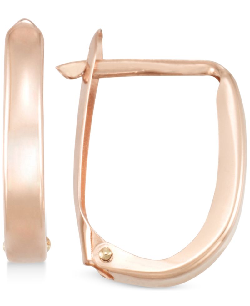 Polished U-Hoop Earrings in 10k Gold