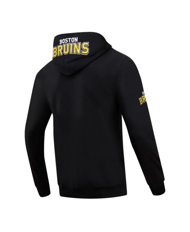 Men's Black Boston Bruins Classic Chenille Full-Zip Hoodie Jacket