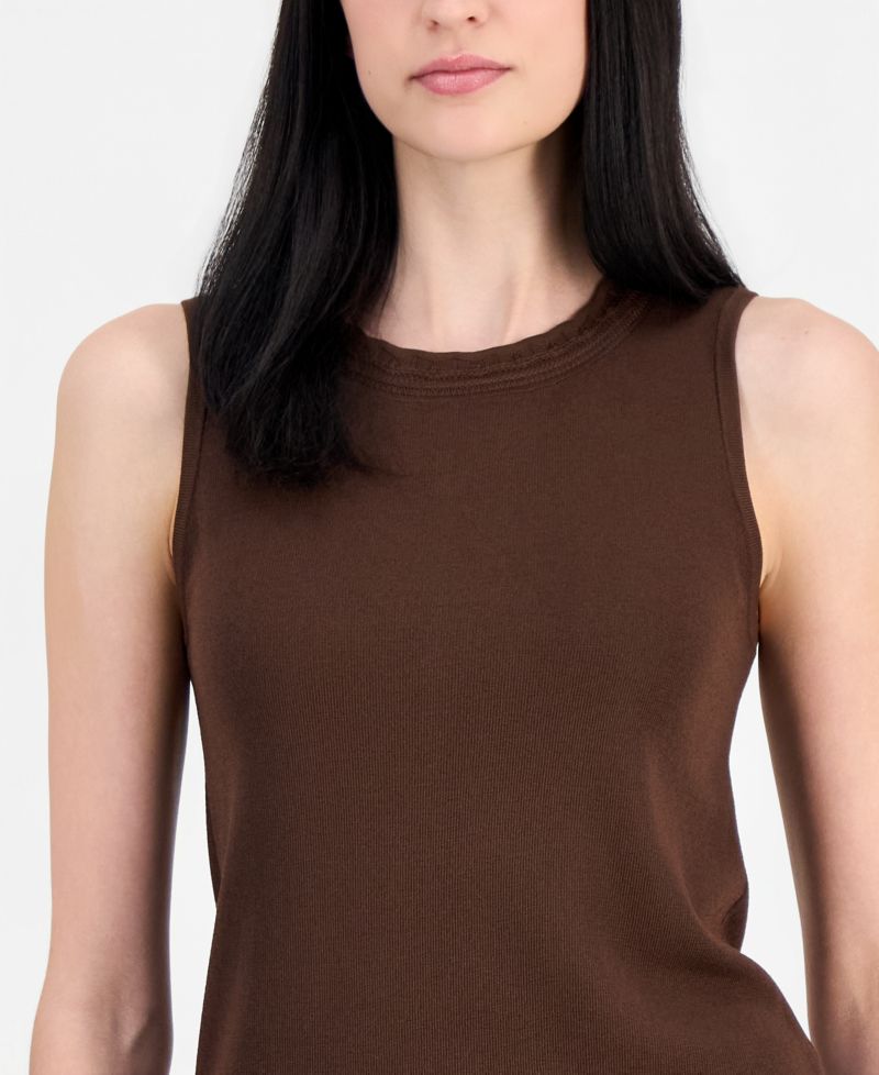 Women's Scallop-Trim Sleeveless Top