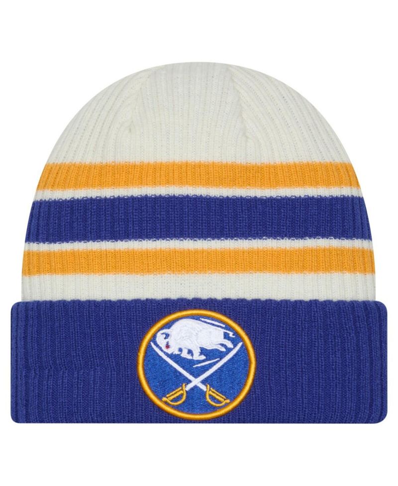 Men's Cream/Royal Buffalo Sabres Vintage Cuffed Knit Hat
