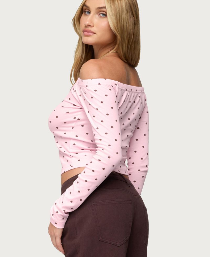 Women's Leandra Off Shoulder Polka Dot Top