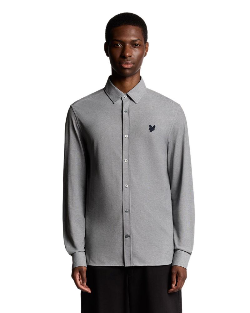 Men's Jacquard Stripe Long Sleeve Shirt