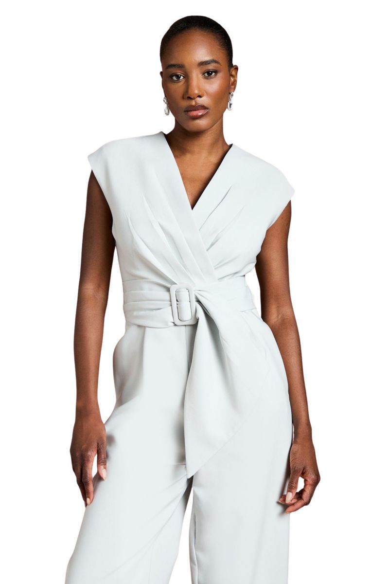 Women's Belted Wide-Leg Jumpsuit