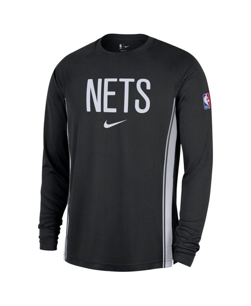 Men's Black Brooklyn Nets 2025/26 Authentic Pre-Game Legend Dri-FIT Long Sleeve Shooting Shirt