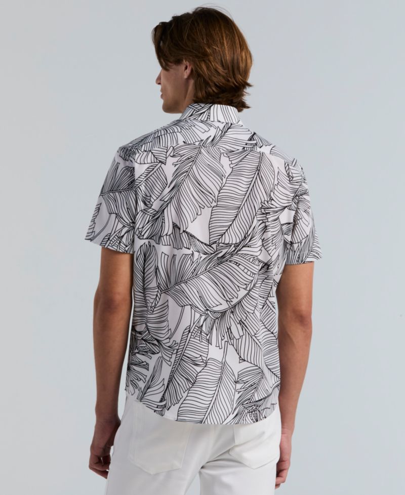 Men's Slim-Fit Botanical Print Shirt