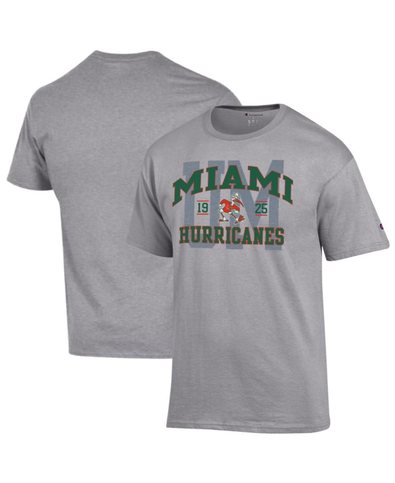 Men's Heather Gray Miami Hurricanes Varsity T-Shirt