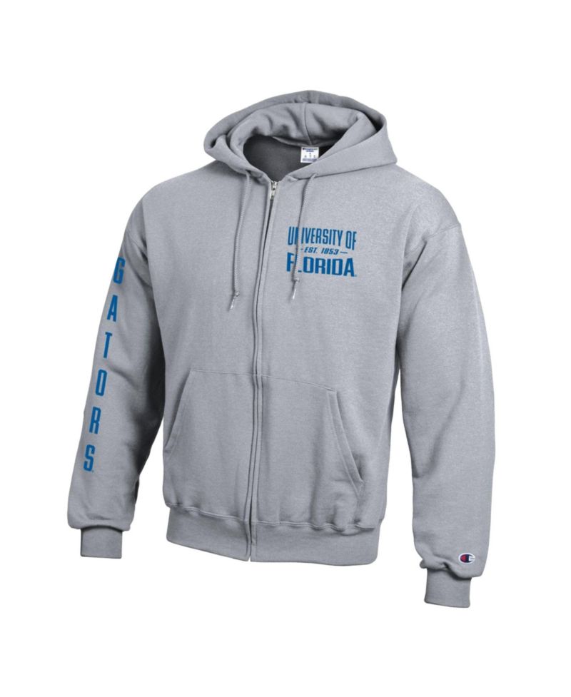 Men's Heather Gray Florida Gators Varsity Power Blend Full-Zip Fleece Hoodie