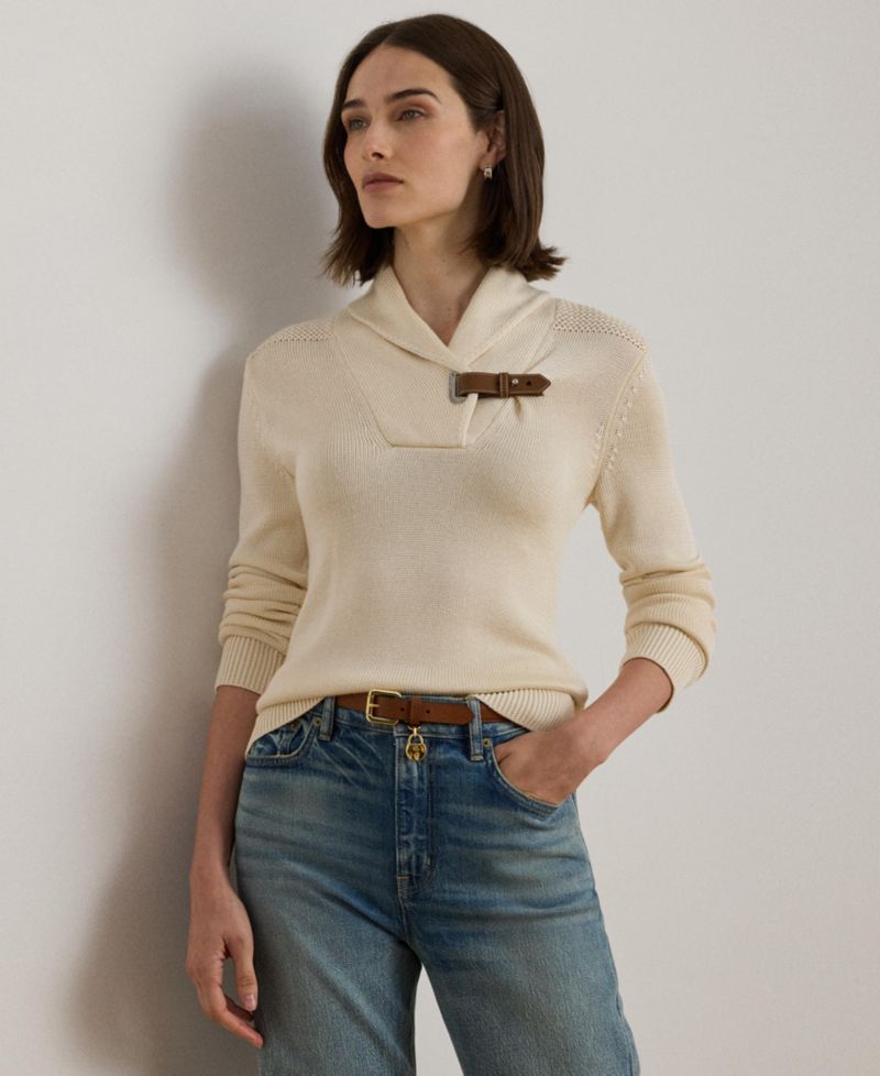 Women's Sabree Long-Sleeve Buckle-Trim Sweater