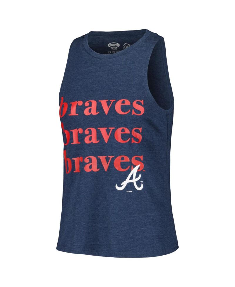 Women's Charcoal, Navy Atlanta Braves Meter Muscle Tank and Pants Sleep Set