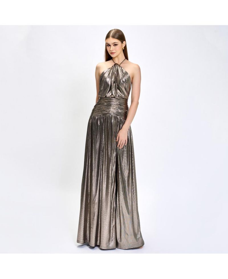 Women's Aisha Ruched High Neck Gown