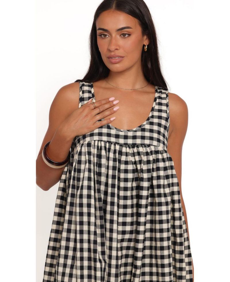 Women's Atria Gingham Scoop-Neck Mini Dress