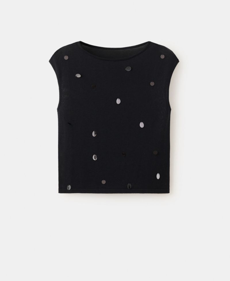Women's Short-Sleeve Sequined Top